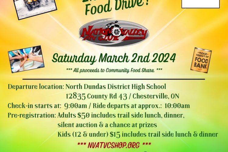 NVATVC Food Drive March 2nd in N. Dundas