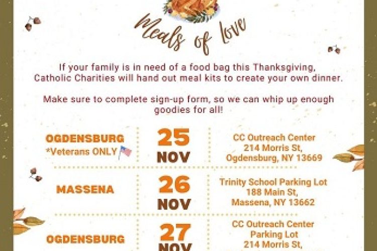 Thanksgiving Meals of Love November 26th