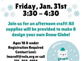 Make Snow Globes January 31st