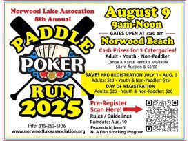 Norwood Lake Assoc. Paddle Poker Run August 9th